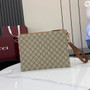 Gucci GG pouch with grey trim, 821155 beige GG Supreme canvas