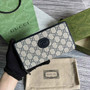 ‎Gucci 673003 Zip around wallet with Interlocking G navy blue - Default Title - View 1