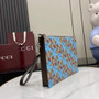 Gucci GG pouch with grey trim, 821155 blue GG canvas - Default Title - View 2