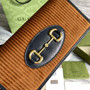 Gucci �?21892 Horsebit 1955 wallet with chain brown
