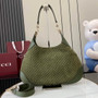 Gucci B medium shoulder bag, 834981 in green GG suede