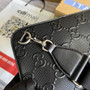 Gucci �?00431 GG embossed sling backpack black
