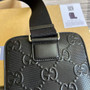 Gucci �?00431 GG embossed sling backpack black