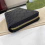 Gucci GG Emblem zip around wallet, 821803 in black leather