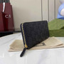 Gucci GG Emblem zip around wallet, 821803 in black leather