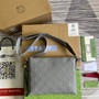 Gucci 696009 GG embossed medium messenger bag gray - Default Title - View 2