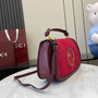 Gucci Blondie medium top handle bag 815719 in red suede