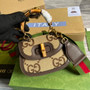 Gucci 686864 Bamboo 1947 jumbo GG mini bag Brown Leather - Default Title - View 1