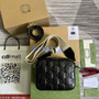 Gucci 702234 GG Matelassé leather shoulder bag Black