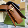 Gucci 602204 Horsebit 1955 shoulder bag blue with brown leather - Default Title - View 4