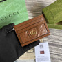 Gucci ‎723790 GG Matelassé card case brown leather - W10cm x H7cm / brown - View 1