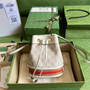Gucci ‎‎‎550620 Ophidia mini GG bucket bag white leather - Default Title - View 1