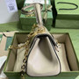 Gucci �?03848 Horsebit 1955 top handle bag Gray gg leather
