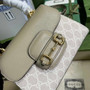 Gucci �?03848 Horsebit 1955 top handle bag Gray gg leather