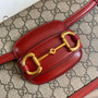 Gucci 602204 Horsebit 1955 shoulder bag Beige with red leather