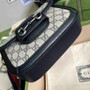 Gucci 658574 Horsebit 1955 GG mini bag Beige and blue GG Supreme canvas
