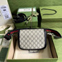 Gucci 658574 Horsebit 1955 GG mini bag Beige and blue GG Supreme canvas - Default Title - View 2
