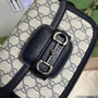 Gucci 658574 Horsebit 1955 GG mini bag Beige and blue GG Supreme canvas