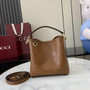 Gucci GG Emblem small bucket bag 815118 in GG brown leather