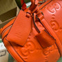 Gucci Jumbo GG small duffle bag �?25282 in Orange leather