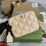Gucci 702234 GG Matelassé leather shoulder bag Apricot - Default Title - View 1