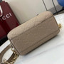 Gucci GG Emblem super mini top handle bag 815256 in taupe leather