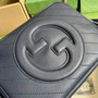 Gucci Blondie small shoulder bag in navy blue leather 742360