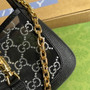 Gucci �?77027 Jackie 1961 mini crystal GG lizard bag Black