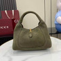 Gucci Softbit medium top handle bag, 837467 in green suede