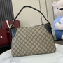 Gucci GG Emblem medium shoulder bag 815216 in black fabric
