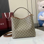 Gucci GG Emblem medium bucket bag ‎815103 in brown fabric