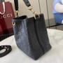 Gucci GG Emblem small bucket bag 815118 in GG black leather