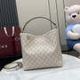 Gucci GG Emblem medium bucket bag ‎815103 in white fabric