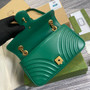 Gucci 443497 GG Marmont small matelassé shoulder bag Green