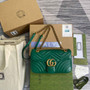 Gucci 443497 GG Marmont small matelassé shoulder bag Green