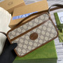 Gucci ‎658572 Mini bag with Interlocking G brown leather - 8.9"W x 5.5"H x 2.8"D / Brown - View 6