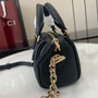 Gucci GG Emblem super mini top handle bag 815256 in black leather