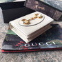 Gucci 621887 Horsebit 1955 card case wallet White leather