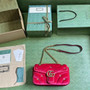 Gucci GG Marmont Small Shoulder Bag 443497 Dark pink velvet - Default Title - View 3
