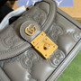 Gucci 724499 GG matelassé small top handle bag Gray leather