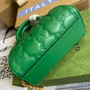 Gucci �?02251 GG Matelassé leather mini bag green
