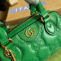 Gucci �?02251 GG Matelassé leather mini bag green