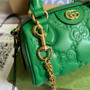 Gucci �?02251 GG Matelassé leather mini bag green