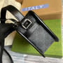 Gucci ‎658572 Mini bag with Interlocking G black leather - 8.9"W x 5.5"H x 2.8"D / black - View 3