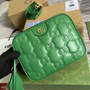 Gucci 702234 GG Matelassé leather shoulder bag Green