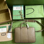Gucci Jumbo GG Briefcase �?58573 In Khaki Leather
