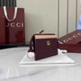Gucci GG Marmont zip key pouch 837966 in Rosso Ancora red and pink