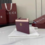 Gucci GG Marmont zip key pouch 837966 in Rosso Ancora red and pink
