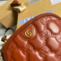 Gucci ‎�?02229 GG Matelassé leather small bag light brown