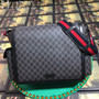 Gucci 495909 GG Supreme diaper bag black leather - Default Title - View 1